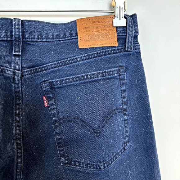 Levi's Womens Wedgie Jeans Size 31 Dark Wash Speckled Print Button-fly High-rise - Picture 10 of 14